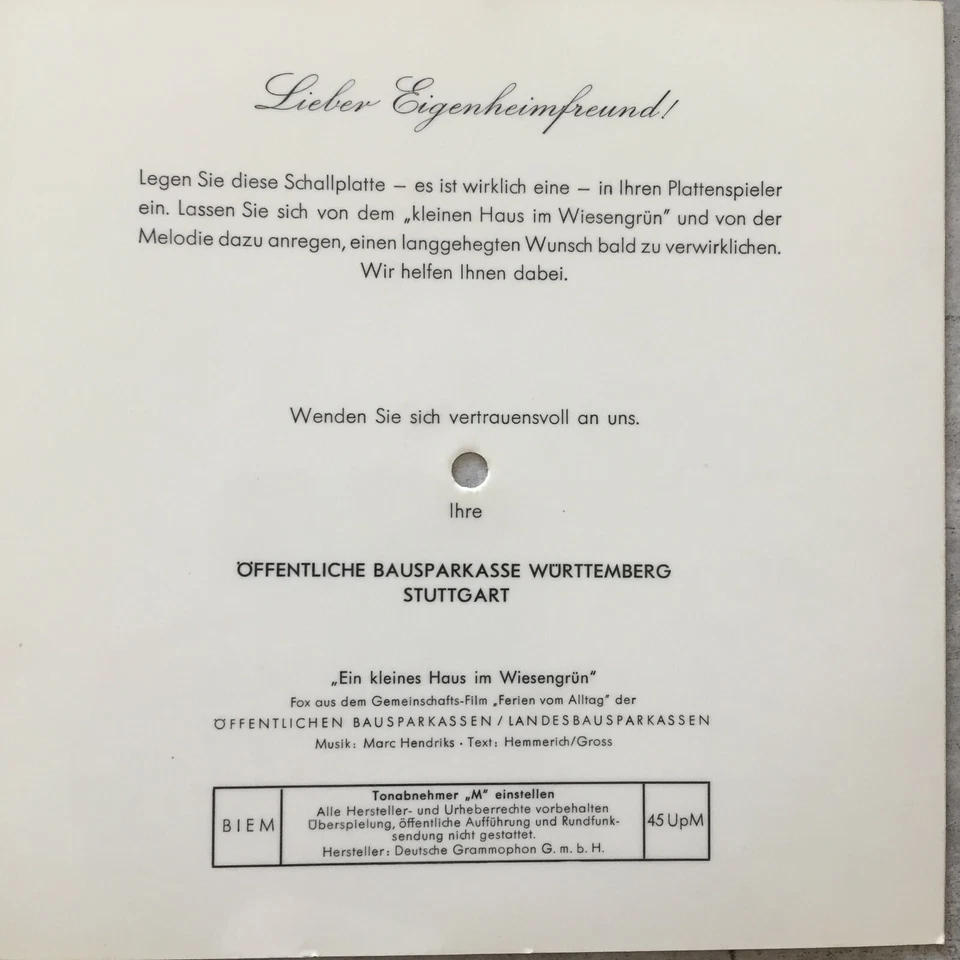 MARC HENDRIKS: Ein kleines Haus im Wiesengrün (LBS Picture-Flex / NM) - Bild 2 von 2