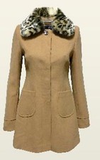 Jane Norman Leopard Collar Coat Size 8