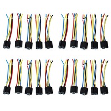 2X 20 Pcs 5 Pin Wires Cable Relay Socket Harness Connector DC 12V for Car4559
