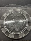 Federal Glass Sharon "Cabbage Rose" Clear Glass Footed Cake Plate 1930's