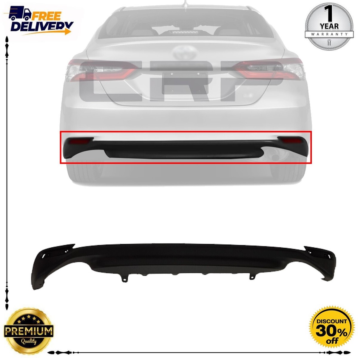 2018-2022 Toyota Camry Rear Lower Valance Textured For TO1195113