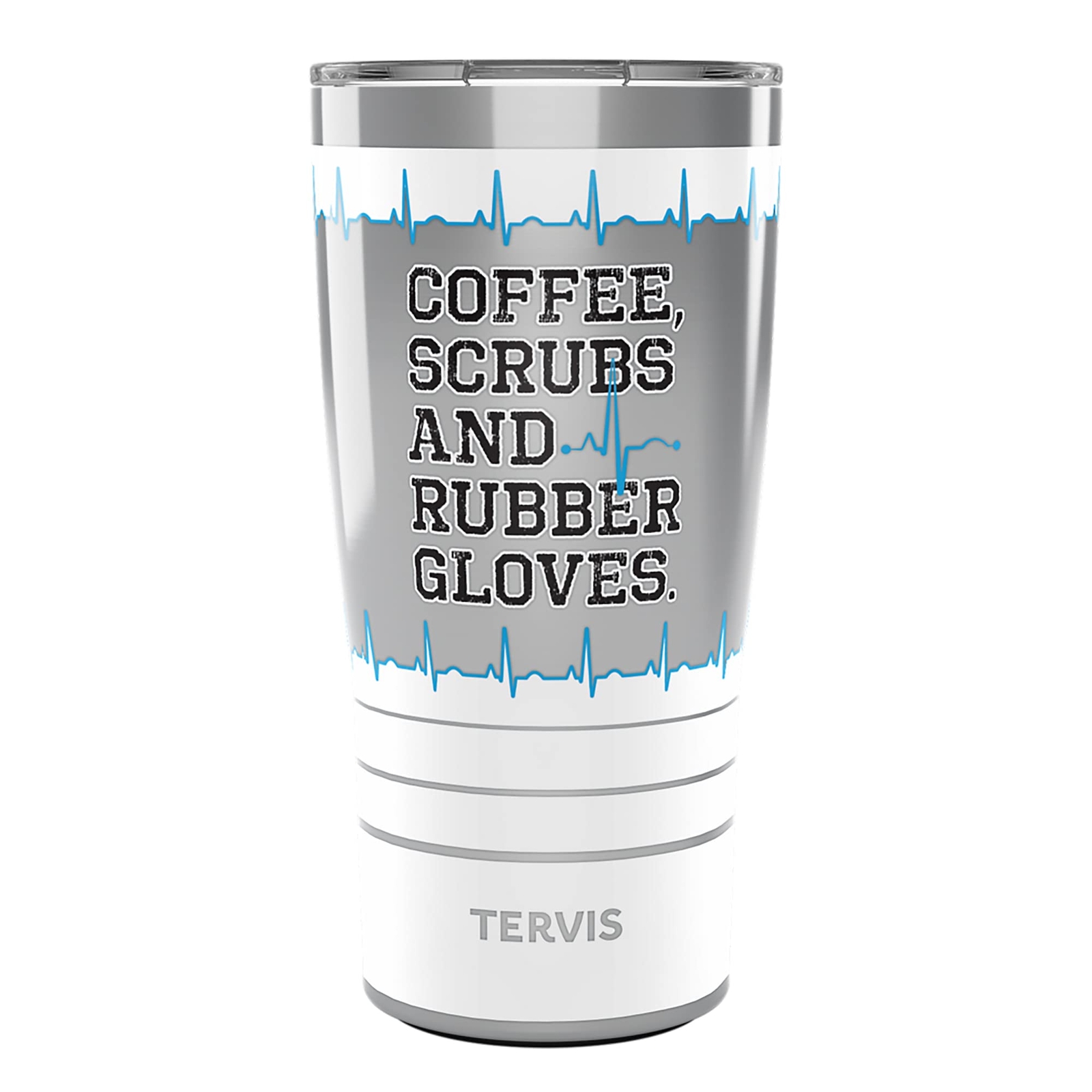 Nurse Life-Coffee, Scrubs, and Rubber Gloves Insulated Tumbler, 20oz, Stainle...