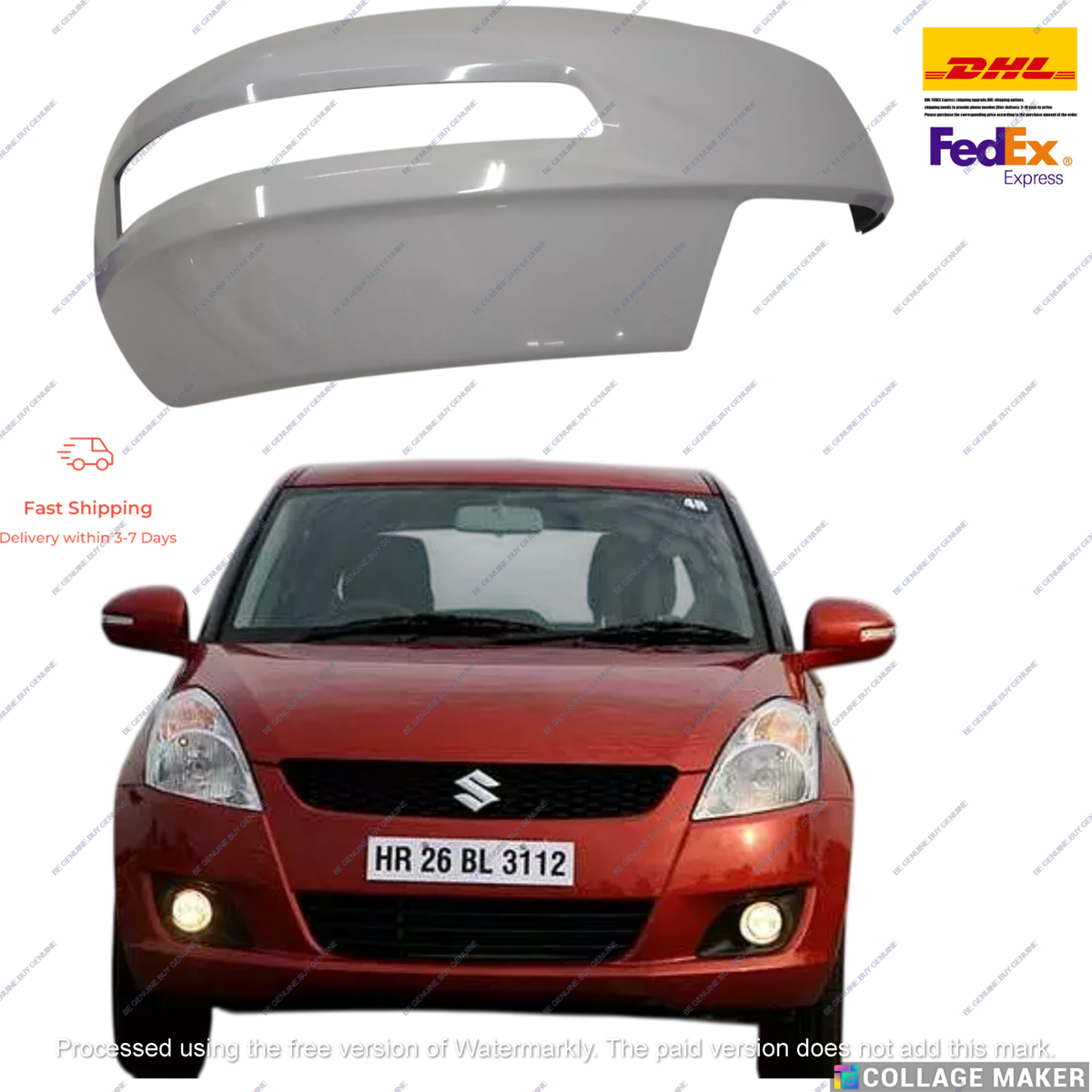84718M74LA05PK Side Wing Mirror Cover Rh Fit For Suzuki Swift 2011 