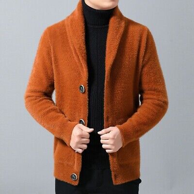 Mohair sweater fashion V-neck single-breasted long-sleeved knitted cardigan
