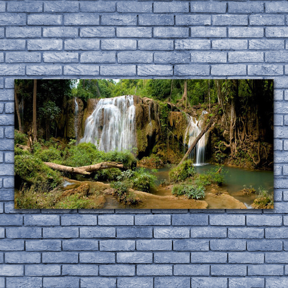 Impression sur Toile Chute d'Eau 140x70 pour Habiller un Grand Mur Vide de Salon