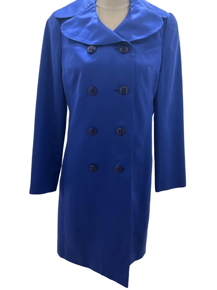 Gabardina para mujer Y2K Trina Turk Los Angeles azul cobalto Marni talla 2 Foto 2 de 4