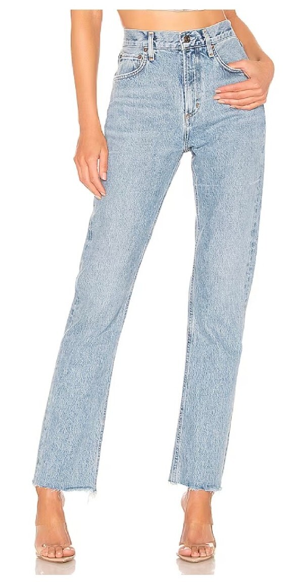 NEW Agolde Size 24 Cherie High Rise Straight Leg Jeans Merit 100% Cotton