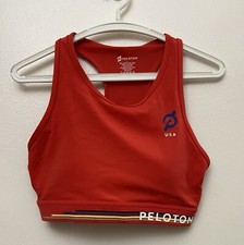 Peloton USA Red Padded Sports Bra Size Large