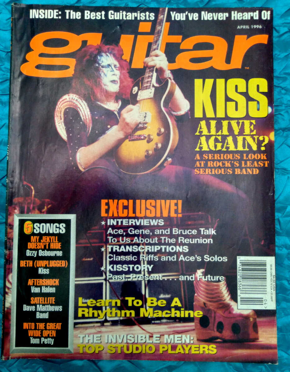 VINTAGE KISS GUITAR MAGAZINE APRIL 1996 ACE FREHLEY KISS