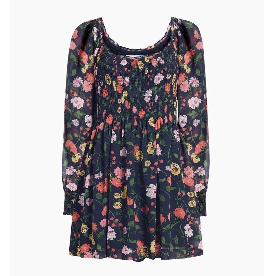 Hill House home XS S M L Norah nap mini dress Navy floral