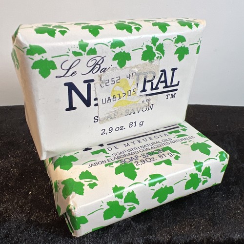2 VTG De Myrurgia Natural Jabon Elborado Soap Bar 2.9 oz Spain Barcelona 1983 - Picture 4 of 6