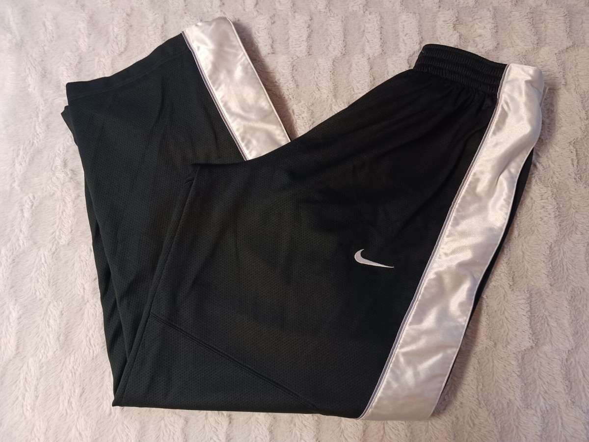 Vintage Y2K Nike Tear Away Pants Men's Medium Black Dazzle Baggy