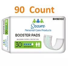 90 Ct. Secure Booster Pad DUO 12 Inch, Heavy Absorbency liner Bladder Pad Unisex
