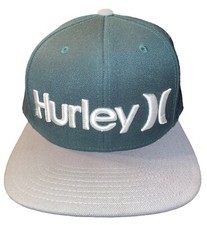 Hurley Surf Green The Classics Flat Brim Baseball Cap Adjustable Snapback Hat