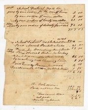 1851 Handwritten School District No. 3 Bill & Ledger Robert Sherman Maine 1851 Handwritten School District No. 3 Bill & Ledger Robert Sherman Maine