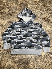 Champion Boys Lightweight Gray Camouflage Camo Hoodie Size 6 Comfy -RARE