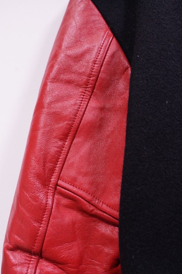 Veste Varsity Vintage MTV 1984 De La Marque PYRAMID - Taille S - Cuir De Vache & Laine - Portée Par Robert Pattinson - Occasion Très Bon état