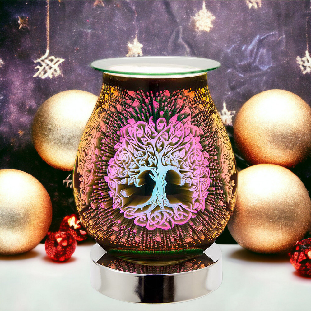 Electric Aroma Touch Lamp Scented Oil Burner Wax Tart Melter 3D Tree of