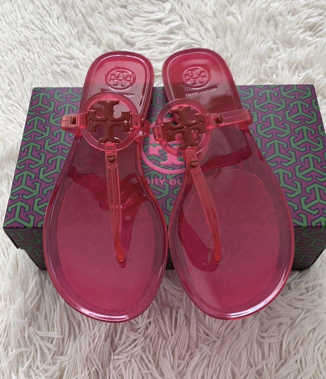 tory burch jelly sandals red