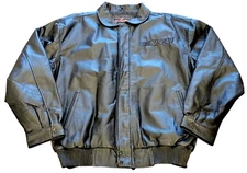 Men's JH Design Nascar Racing Leather Jacket Black Size 2XL