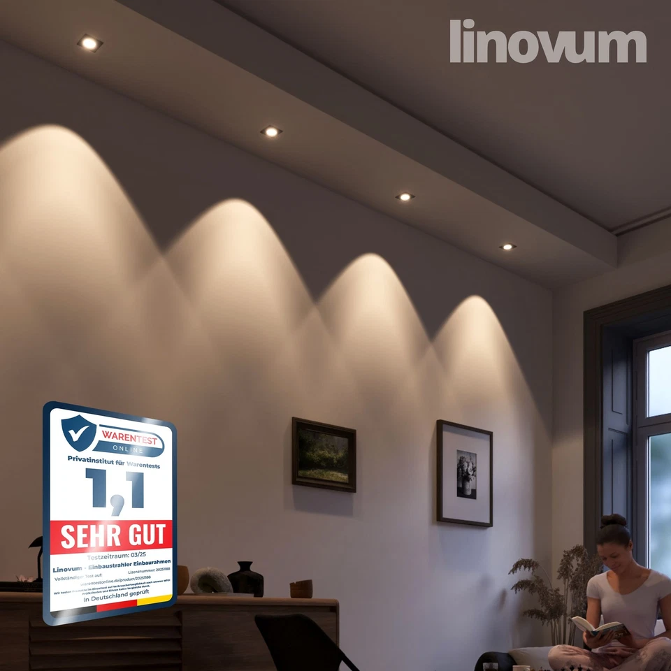 10x Einbaustrahler Einbau Rahmen Set eckig gebürstet eckig starr LED Halogen - Bild 2 von 4