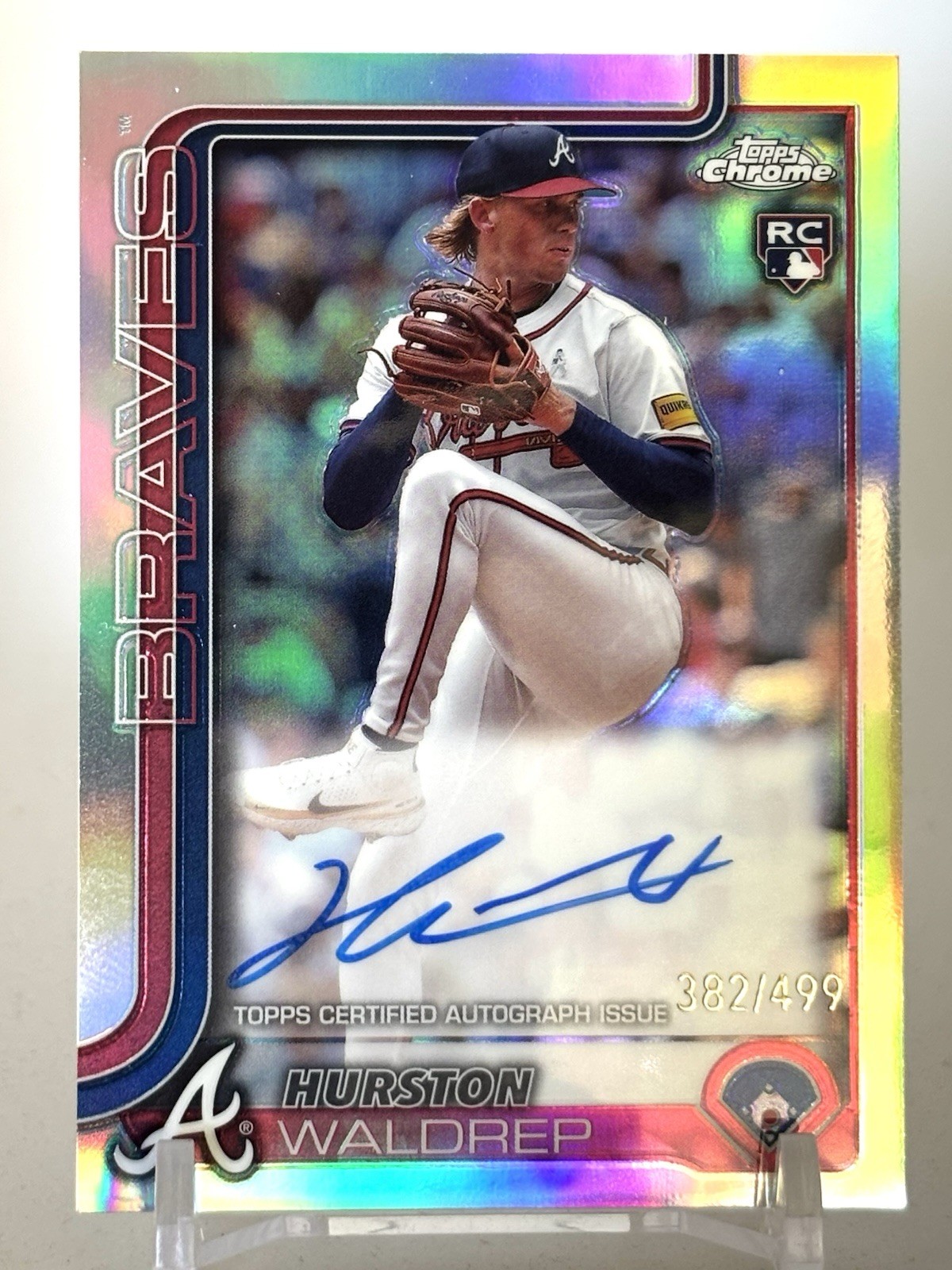 2025 Topps Chrome - Rookie Auto Hurston Waldrep #RA-HW Refractor /499 (AU, RC)