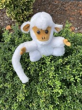 Vintage Dakin White Monkey Plush 7" Korea 1973 Bendable Tail- Cute 