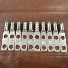 10x Panduit LCD4-38D-L  Copper Compression Lug 2 Hole 4-3 STR/2 Sol Cu Gray P29