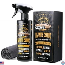Ceramic Coating Spray for Cars 16oz, Nano Wax, No Smell, Long Lasting Shine
