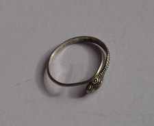 Vtg Thin Coiled Snake Serpent Body Adjustable Sterling Silver Ring Size 5 1/2