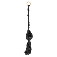 "Makramee HäNgender Pflanzer 22.4\" Oval Luftpflanzenhalter Blumentopfkorb Schwarz"
