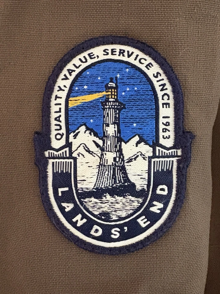 Lands End Expedition Bomber Jacket Mens Large Tall Winter Waterproof Down Brown - Image 3 of 4