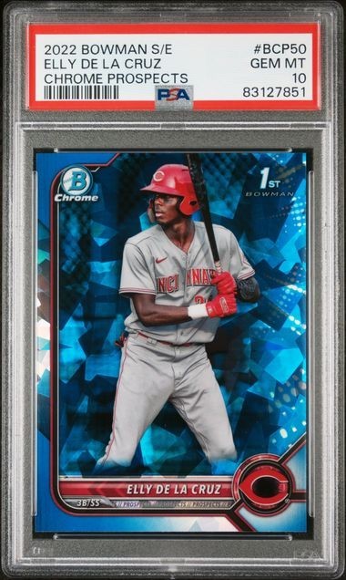 2022 Bowman Sapphire Edition Chrome Prospects #BCP50 Elly De La Cruz PSA 10