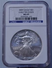 2009 $1 AMERICAN EAGLE EARLY RELEASES NGC MS69 1 OZ .999 FINE SILVER COIN