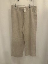 Women's Talbots Linen Pants In Tan Color. Size 14 Petite
