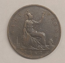 美品❗️イギリス1ペニー銀貨（マウンディ銀貨）1862年※ダブル