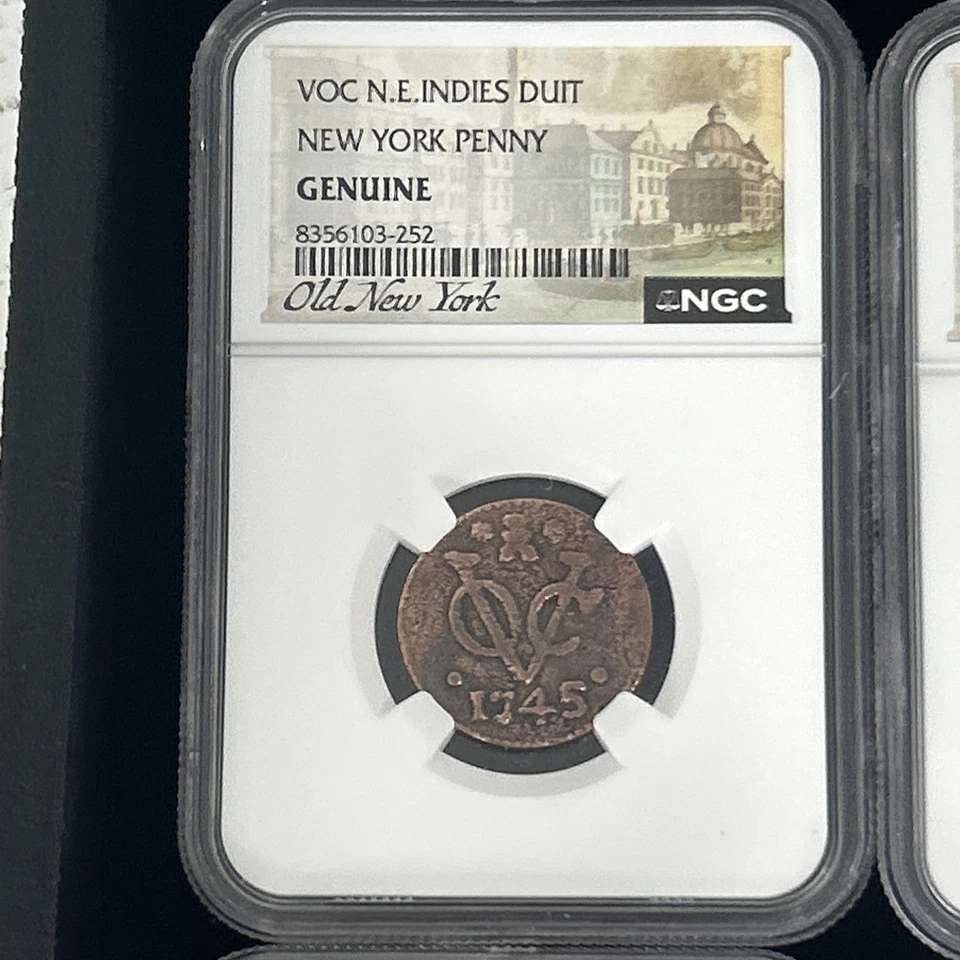 SASA Lot Of (10) Dated VOC N.E. Indies Duit New York Penny NGC Certified Genuine - Image 2 of 3