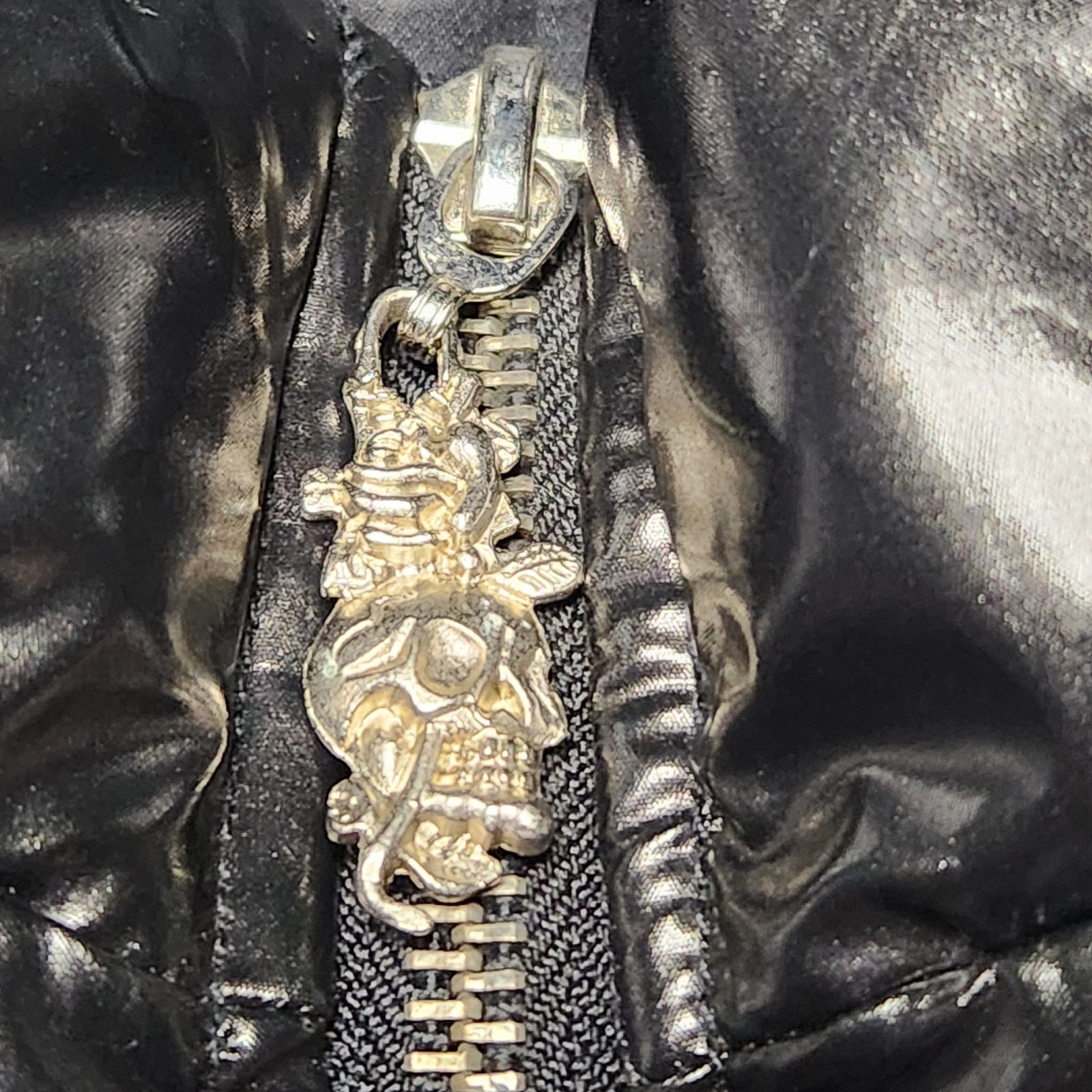Ed Hardy Women's Skull Roses Puffer Jacket Down Feather Rare Y2K Vintage XLarge image 8