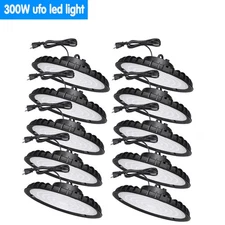 10 Pack 300W UFO Led High Bay Light Shop Industrial Commercial Factory Warehouse