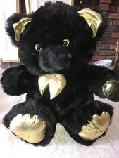 RARE Vintage DANDEE 100156 Plush/Stuff TEDDY PRECIOUS Black/Gold 24" Tall BEAR