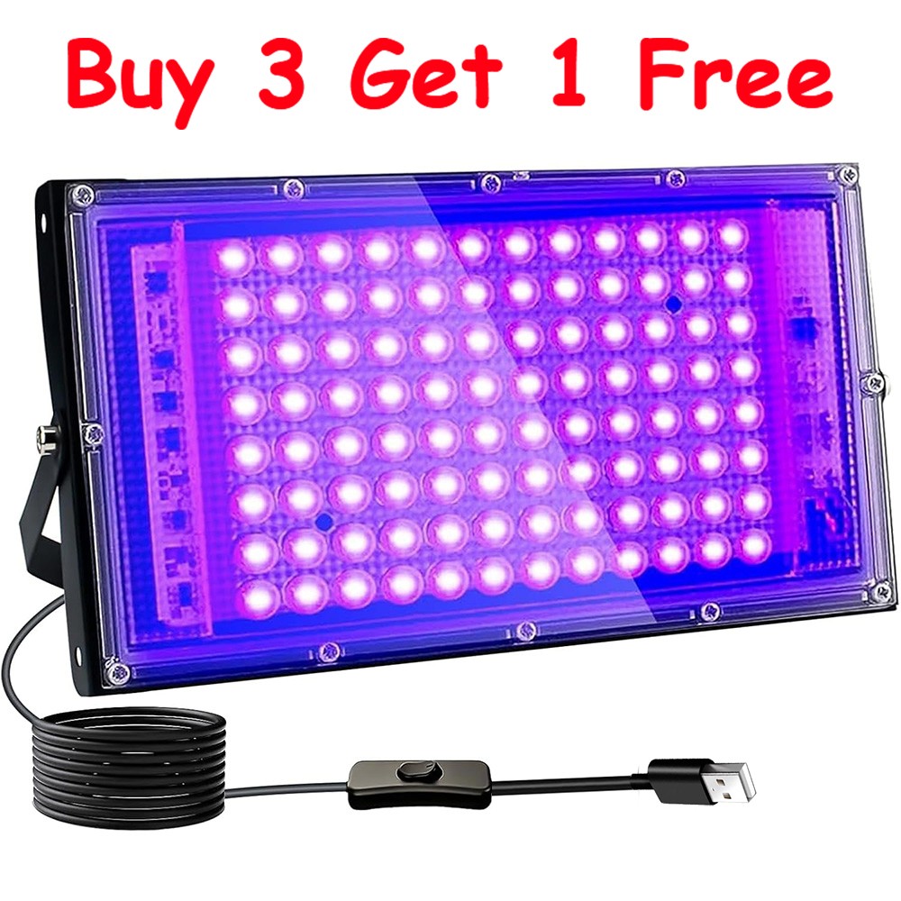 100W UV Black Light Bar LED Floodlight Stage Blacklight Party DJ Club Halloween