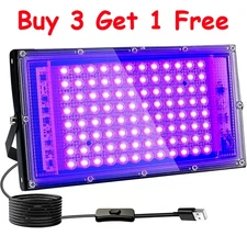 100W UV Black Light Bar LED Floodlight Stage Blacklight Party DJ Club Halloween