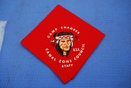 RED Staff VINTAGE 1970s BOY SCOUT NECKERCHIEF SEALED BAG CAMP CHAGRES CANAL ZONE - Picture 5 of 6