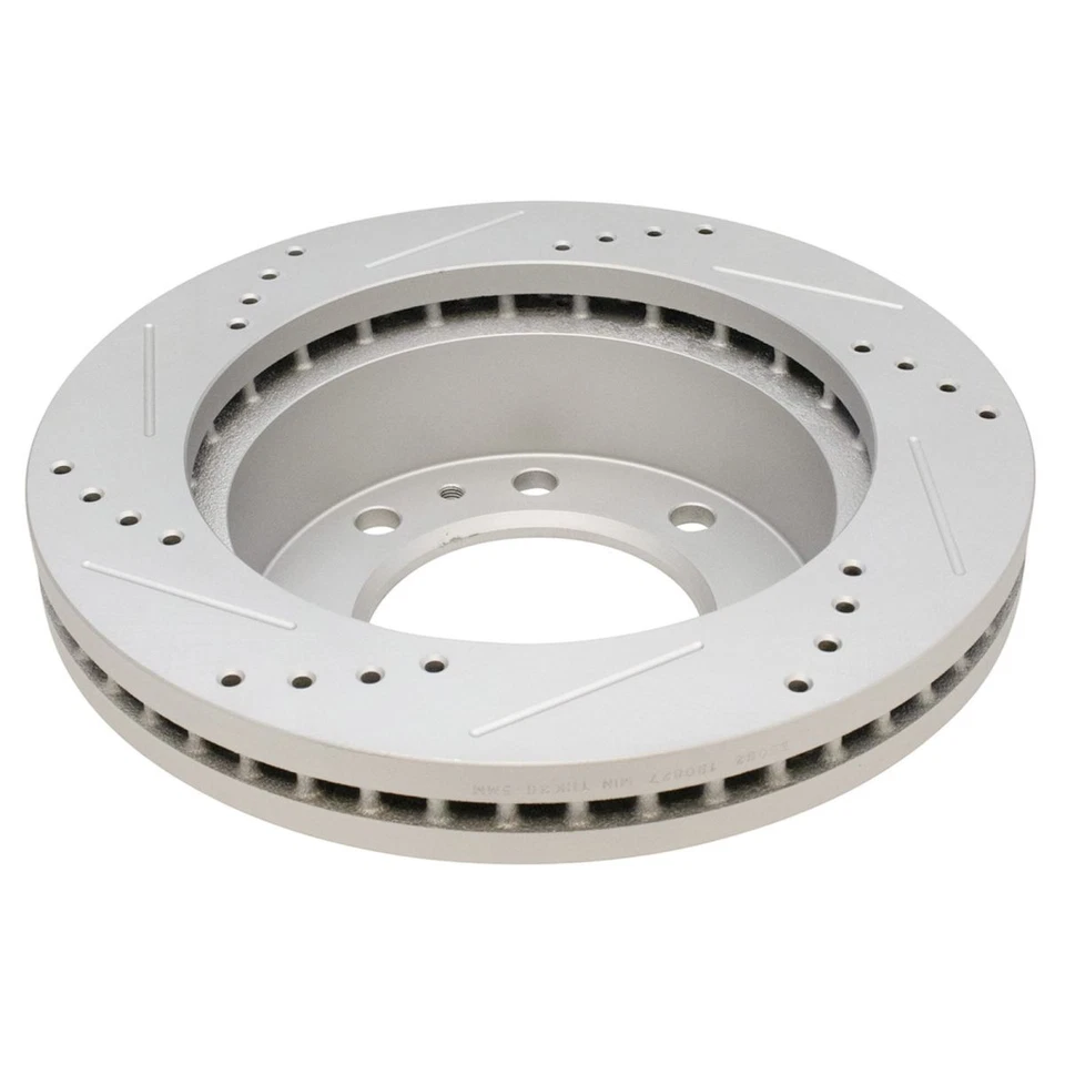 Pastilla de freno y rotor perforado ranurado Posi cerámica delantera kit para Chevy GMC Foto 2 de 4