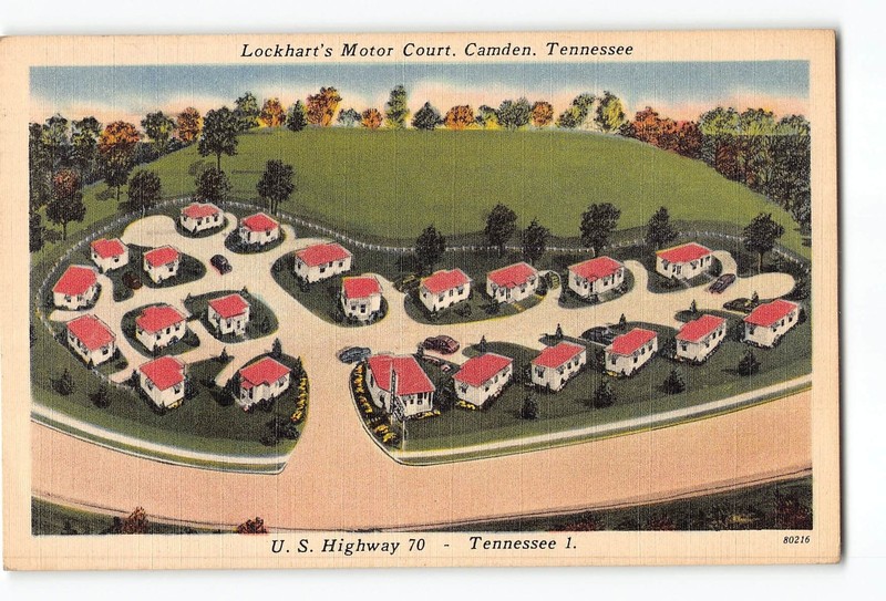 Camden Tennessee TN Postcard 1958 Lockhart's Motor Court