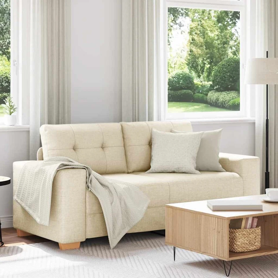Canapé Beige Tissu en lin mélangé Assise de canapé Mobilier salon vidaXL vidaXL - Photo 1/2