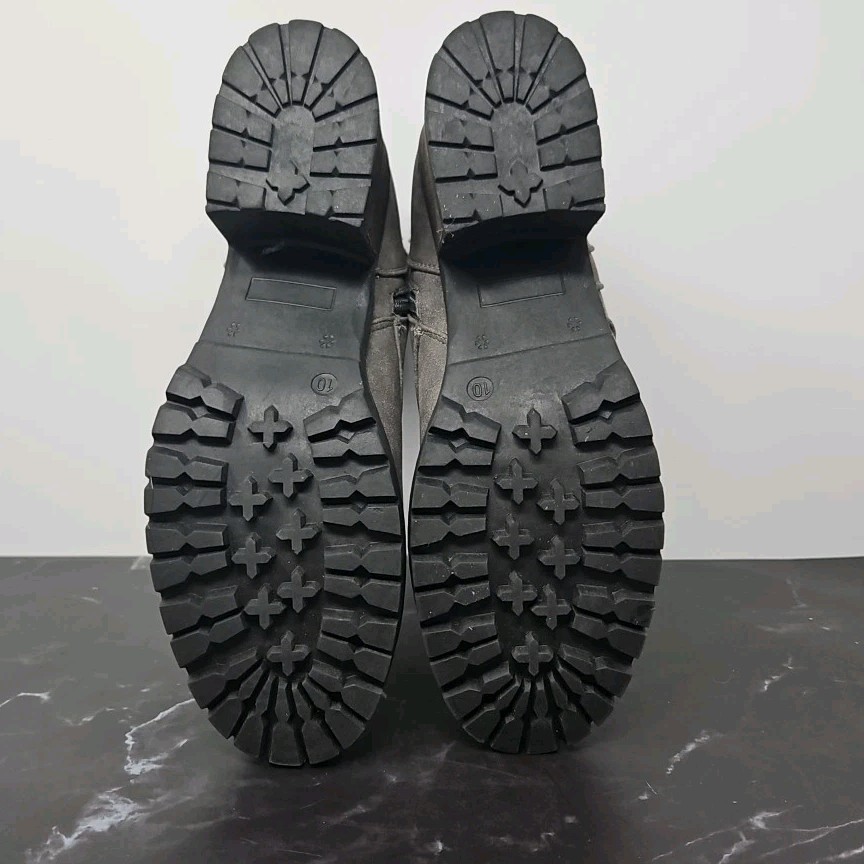 Very G Women's Olivia Sherpa Grey  Lace-Up Side Zipper Hiker Ankle Bootie 10 View 6