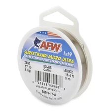 American Fishing Wire Surfstrand Micro Ultra, Bare 1x19 Stainless Steel Leade...