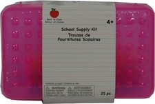 25 pc School Supply Kit Pink