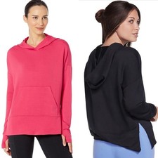 Image of Skechers womens Skechluxe Restful Long Sleeve Hoodie Raspberry Red,Black, S-XXXL